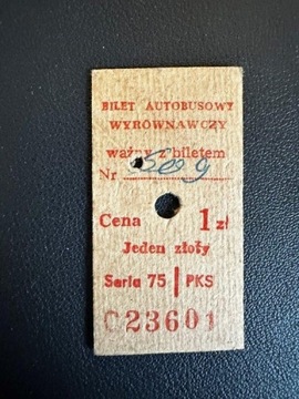 Kartonowy bilet wyrównawczy PKS (1973 r.)