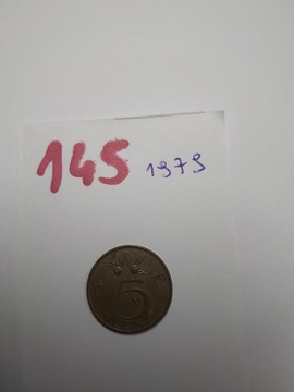 Moneta Holandia 5 centów, 1950-1980