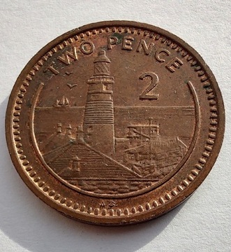 GIBRALTAR 2 Pence 1989AB ŁADNA