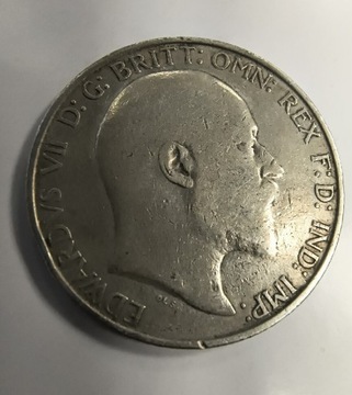 Floren dwa szylingi Edward Vll 1909 r srebro pr 925
