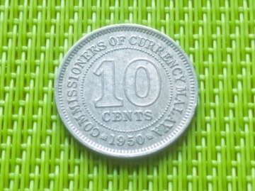 MALAJE MALAYA 1950 - 10 Cents Centów Y2