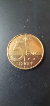Belgia 5 franków 2000 rok / Q