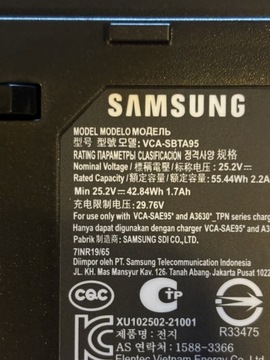 Bateria Samsung vca-sbta95 Bespoke Jet 85 95