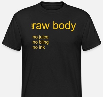 Oryg. koszulka t-shirt raw body naturalne ciało