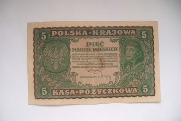 POLSKA Banknot 5  Marek Polskich 1919 r.seria AY