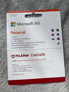 Microsoft Office 365 + McAfee / 12 miesięcy B