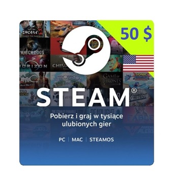 STEAM $50 USD Karta podarunkowa Wallet Gift Card