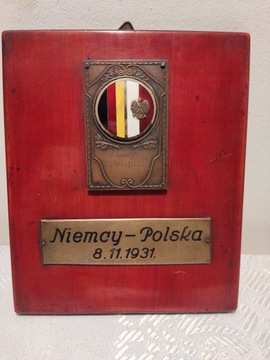 MECZ BOKSERSKI NIEMCY-POLSKA PLAKIETA 1931r