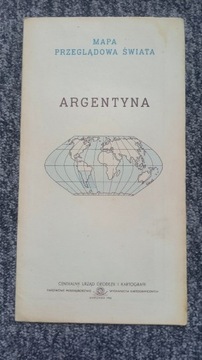 Argentyna mapa przeglądowa świata 1956rok