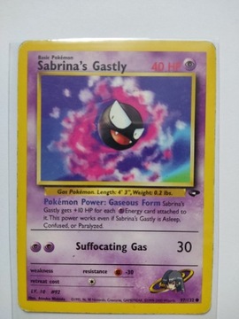 Sabrina's Gastly stan 3/6 Gym Challenge 97/132 Pokemon karta 1999