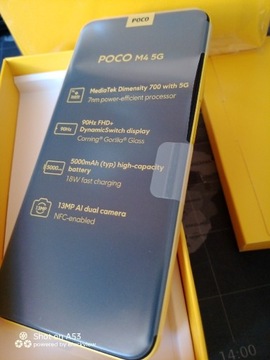 POCO M4 5G 4/64GB Dual Sim Żółty (nowy)