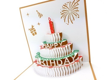 Kartka urodzinowa Trzy piętrowy tort urodzinowy 2