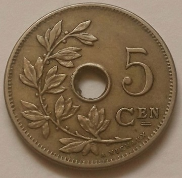 BELGIA-5 cent. z 1904 r,Leopold II
