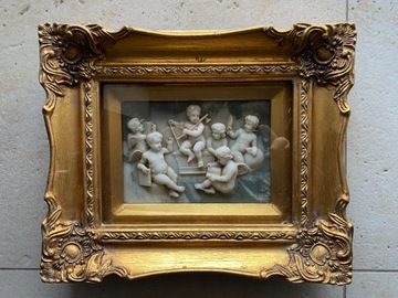 Obraz, Relief alabastrowy Muzykujące Aniołki