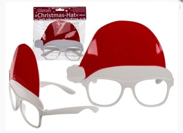 Okulary z czapką Świętego Mikołaja