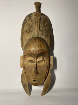 Stara afrykańska maska drewno 45cm około 50 lat