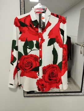Koszula La blanche wiskoza róże kwiaty S36