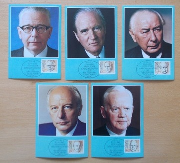 5x KARTA MAXIMUM 1982 Niemcy Prezydenci