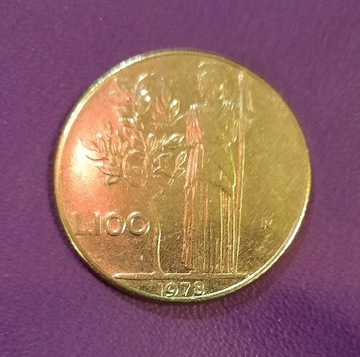 Włochy 1978 lire 100 moneta Włoska Republi