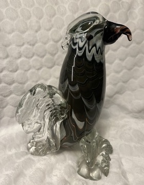Figurka szklana papuga w stylu Murano