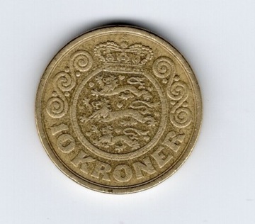 Dania 10 koron, moneta obiegowa