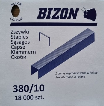 Zszywki tapicerskie BIZON 380/10 karton 6 paczek