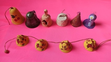 Dzwonki ceramiczne i dzwonek szklany - 10 szt