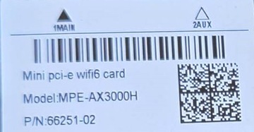 KARTA SIECIOWA MINI PCIE WIFI6 3000 MB/S ax200