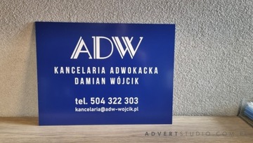 Tabliczka kancelaryjna na drzwi Adwokat 40x30 cm