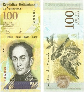 WENEZUELA 100 BOLIVARES 2017 UNC