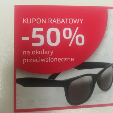 Kupon rabatowy - 50% na  okulary przeciwsłoneczne
