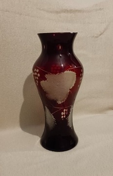 Wazon szklany rubinowy, Bohemia, Egermann