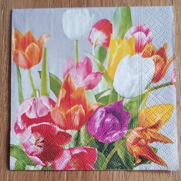 Serwetki do decoupage kwiaty tulipany 25x25-2szt.