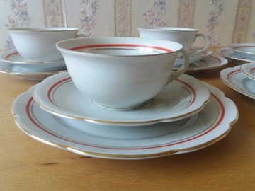 4 x zestaw śniadaniowy Porcelana GIESCHE - Vintage