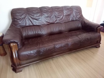 Sofa skórzana z fotelem