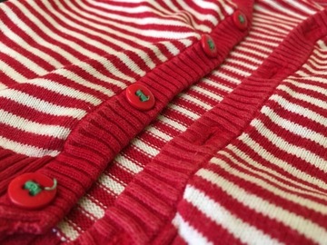 Sweterek w paski biało-czerwony UNISEX