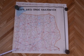 Mapa sieci dróg krajowych, 1989, PRL
