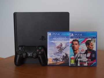 Konsola PS4 slim + pad, Horizon Zero Dawn, FIFA 19