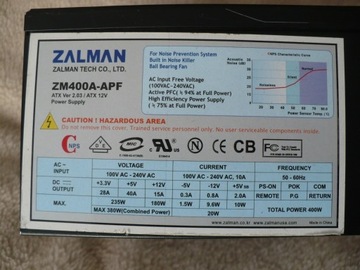 Zasilacz ATX niezawodny Zalman 400W