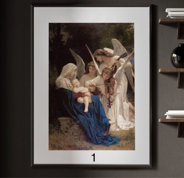 Matka Boża z Aniołami- Pan Jezus-Św. Józef w ramce