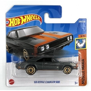 HOT WHEELS 69 DODGE CHARGER 500 MUSCLE MANIA 3/10