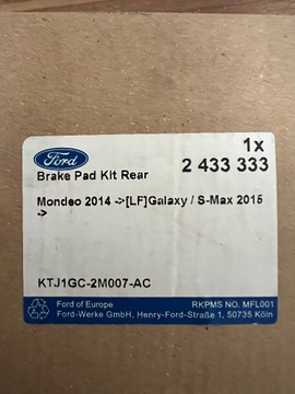 Klocki hamulcowe oś tył-  (FORD oryginał 2433333)