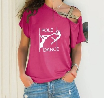 Koszulka POLE DANCE rozm. S różowa, czarna 