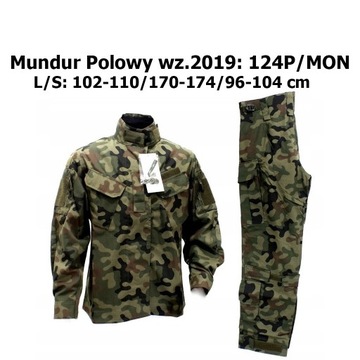 Mundur Polowy wz. 2019: 124P/MON, rozm. L/S