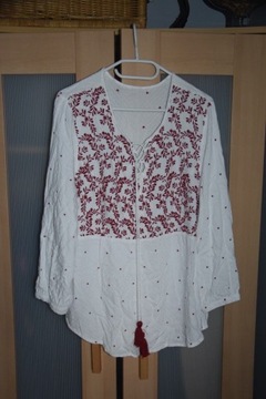 Biała haftowana koszula wiskoza L boho etno