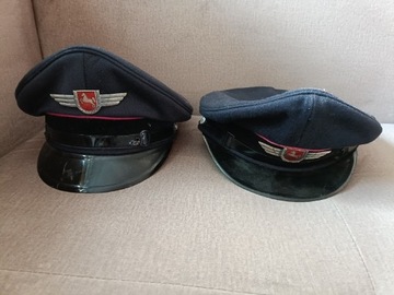 2 niemieckie czapki PRL DDR strapożarnej 