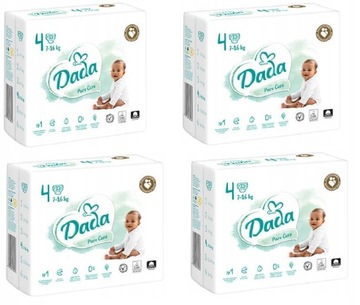 Pampersy pieluszki Dada Pure Care 4 | 33 szt. x 4