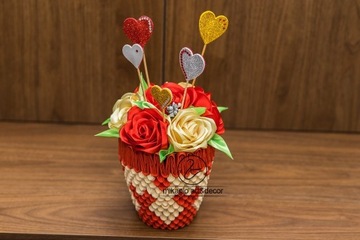 Flowerbox róże dla kobiet origami serce walentynki