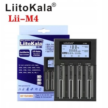 Ładowarka LiitoKala Lii-M4 4 do aku 18650/AA/AAA