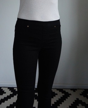 Czarne skinny jeansy H&M wysoki stan r. 36 S